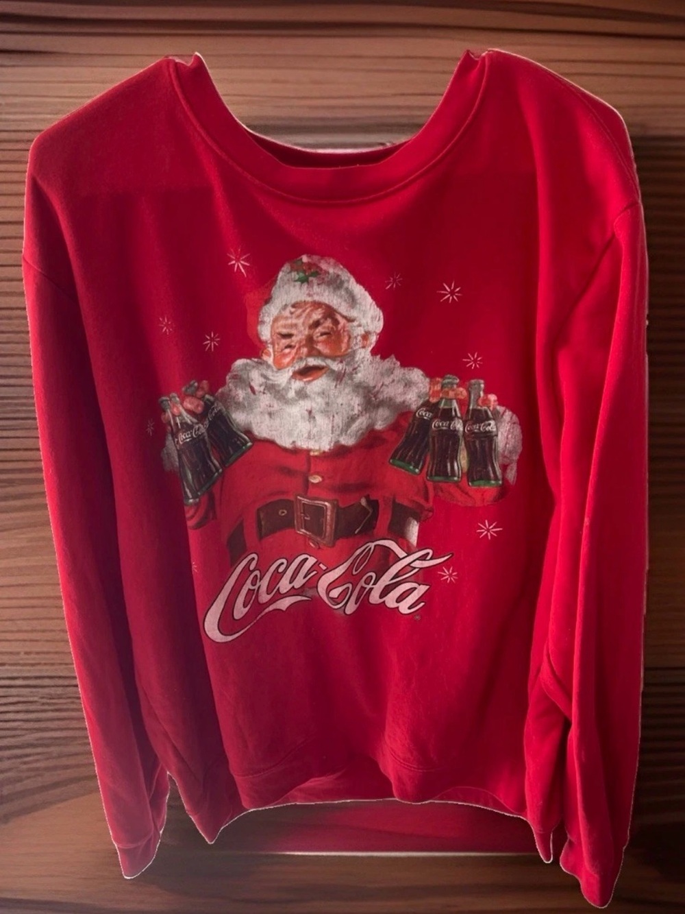 Vintg Coca-Cola Santa Christmas Sweatshirt Red Classic Graphic Crewneck XL? 🌲